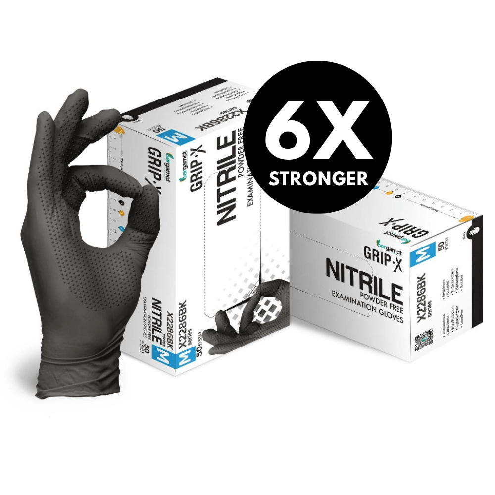Grip-X Heavy Duty Diamond Textured Nitrile Gloves